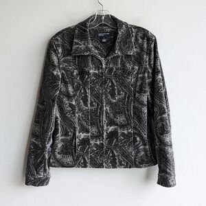 Jones New York velvet paisley zip jacket